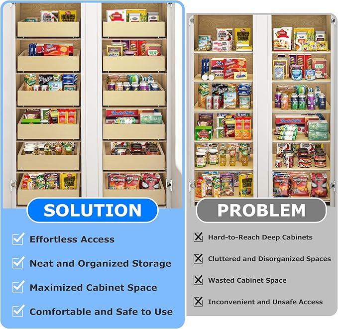 WelFurGeer Soft Close Pull Out Cabinet Organizer, Space-Saving Cabinet Organizer - Image 4