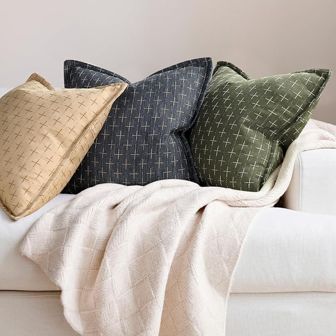 ZWJD 12x20 Pillow Covers Set of 2 Soft Polyester Textured Lumbar Pillow Covers - Image 4
