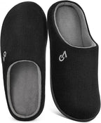 VeraCosy Men's Two-Tone Memory Foam House Slippers Indoor Outdoor Durable by VeraCosy