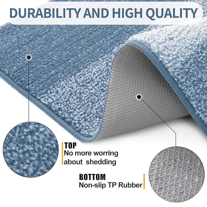 Kitinjoy Indoor Outdoor Door Mat, 59x36 Non-Slip Absorbent Dirt Trapper - Image 3