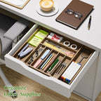 Acacia Wood Kitchen Silverware Drawer Organizer, Expandable Utensil Cutlery - Image 4