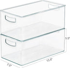 2 Pack Clear Freezer Organizer Bins Stackable Storage Bins - Image 2