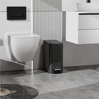 Small Trash Can with Lid Soft-Close, 6 L/1.6 Gal Bathroom Garbage Can with - Image 3