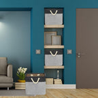 SIMPLE HOUSEWARE Fabric Storage Cubes, 3 Pack, Dark Gray - Image 4