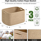 Large Storage Baskets for Organizing Shelves, Woven Cotton Rope Bins for Baby - Image 3