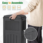 Flamaker 30 Gallon Trash Can, Resin Outdoor Garbage Can - Image 2