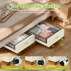 Under Bed Storage with Wheels, Under the Bed Storage Containers with Clear Lids - Image 4