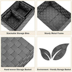 Woven Storage Baskets, Storage Bins, Cube Basket Container Baskets Storage - Image 4