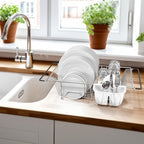 SIMPLE HOUSEWARE Large Over Sink Counter Top Stainless Steel Dish Drainer - Image 5