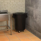 55 Gallon Black Round Commercial Trash Can - Image 4