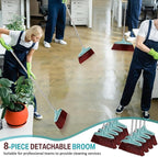 Lasnten 8 Pcs Heavy Duty Broom Commercial Set 49" Stainless Steel Detachable - Image 5