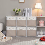 Mangata Canvas Storage Boxes, 9.8 Inch Cube Storage Bins Set of 6 - Image 2