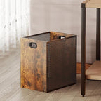 Retro Office Trash Can, Iron and Wood Combination Bedroom Garbage Can, by Huxitocan