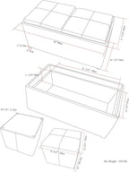 SIMPLIHOME Avalon 35 inch Wide Contemporary Rectangle 5 Pc Storage Ottoman in - Image 2