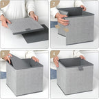 Storage Baskets, 11.8-Inch Woven Fabric Bins, Storage Cubes - Image 6