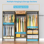 Heavy Duty Garment Rack Large Clothes Rack, Freestanding Closet Portable - Image 7