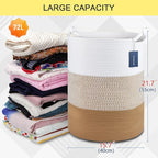 COMSE Extra Large Blanket Basket, Tall Woven Storage Basket, Nursery Hamper - Image 3