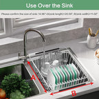 Large Sink Dish Drying Rack, Expandable 304 Stainless Steel Metal Dish Drainer - Image 4