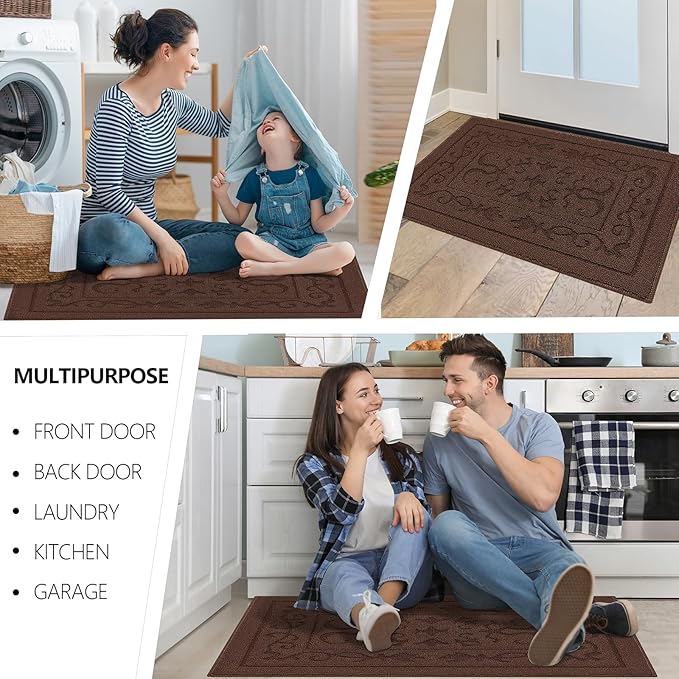FONEYI Indoor Door Mat 32" x 48", Dirt Trapper Door Mats Non-Slip Entryway Rugs - Image 6