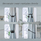 Hion Magnetic Curtain Tiebacks 4 Pack, Nickel-plated Metal and Polyester - Image 4