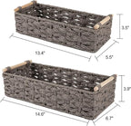 OIAHOMY Toilet Paper Baskets Handmade Paper Rope Decorative Wicker Storage Tank - Image 3