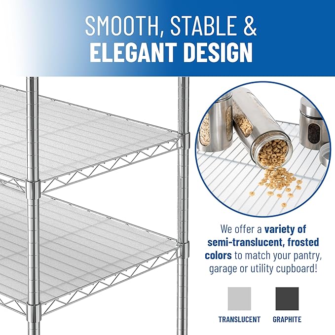 Sterling Shelf Liners for Wire Shelf System: Set of 4 in Graphite: 14 x 36 - Image 6