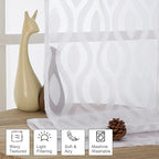 Aiyufeng White Sheer Curtains 45 Inch Length 2 Panels Set, Farmhouse Clip - Image 2