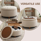 30Inch Round Storage Ottoman - Image 5