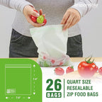 Responsible Products Certified Compostable QUART Resealable Zip Bag, Extra - Image 2