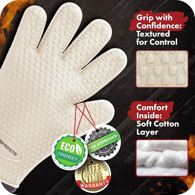 KITCHEN PERFECTION S Silicone Smoker Oven Gloves - Image 2