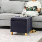 Adeco Fabric Storage Ottoman Bench - Image 3