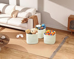 3 Pack Storage Cubes 11 Inch Cotton Rope Woven Baskets - Image 2