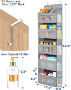 Meolsaek Over the Door Organizer, 46lbs Load and Anti-Tilt Design，5 Tier Behind - Image 2