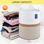 COMSE Extra Large Blanket Basket, Tall Woven Storage Basket, Nursery Hamper - Image 3