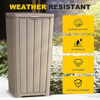 EasyUp Outdoor Trash Can with Lid, Waterproof and Sunscreen Resin Garbage Cans - Image 2