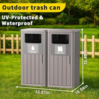 ROJIK 35" Tall Outdoor Trash Can, Weatherproof Resin Garbage Indoor Durable - Image 5