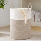 YOUDENOVA Woven Rope Laundry Hamper Basket, 58L Tall Laundry Basket, Baby by YOUDENOVA