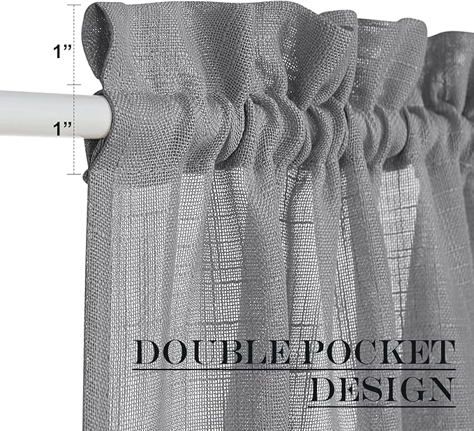 NICETOWN Sheer Door Curtains for Front Back Patio Glass Door, Farmhouse Light - Image 4