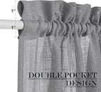 NICETOWN Flax Linen Sheer Door Curtains Privacy French Curtain Light Filgtering - Image 5