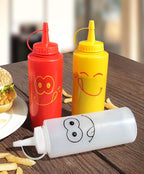 New Star Foodservice 28560 Smiley Faces Squeeze Bottle Set, and Clear, 12 oz - Image 5