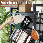 Book Carts 5 Tier 57.7x35.4x9.84 in Rolling Book Cart Large Capacity Bookshelf - Image 4