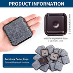 Ezprotekt 2 1/2" Square Reusable Felt Furniture Caster Cups - Image 2