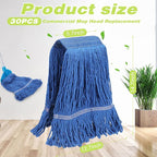 Roshtia 30 Pieces Commercial Mop Head Replacement Floor Cleaning Wet Mop Heads - Image 2
