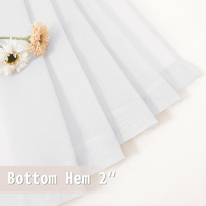 Tollpiz Small Sheer Door Curtain Closet Linen Textured Curtain Sheers Doorway - Image 7