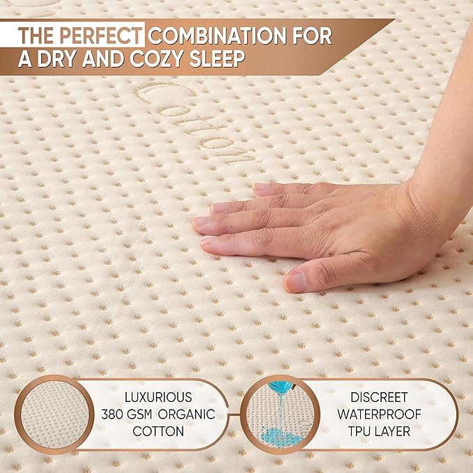 Luxury Waterproof Organic Mattress Protector Calif King - Image 2
