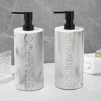Marble Resin 2 Piece Shampoo and Conditioner Dispenser Set, Luxurious - Image 5