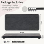 2 Pcs Water Absorbing Stone Trays, Kitchen/Bathroom Sink Soap Dish, Diatomite - Image 3