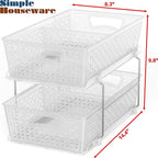 Simple Houseware 2 Tier Bathroom Organizer Tray Pull-Out Sliding - Image 2