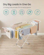 SONGMICS Clothes Drying Rack, Metal Laundry Drying Rack, Space-Saving, - Image 3