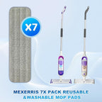 7 Count Reusable Mop Pads for Swiffer PowerMop -MEXERRIS Microfiber Wet Mops - Image 2
